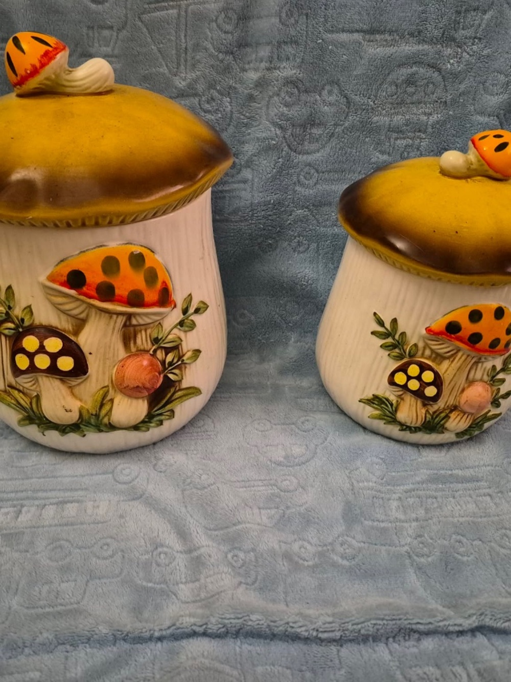Vintage Merry Mushroom canisters